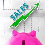 Sales Graph Means Increased Selling And Earnings Stock Photo