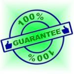 Hundred Percent Guarantee Means Promise Ensure And Guaranteed Stock Photo