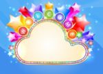Welcome And Colorful Cloud Marquee Stock Photo