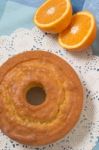 Homemade Orange Cake Stock Photo