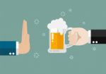 Hand Gesture Rejection A Glass Of Beer Stock Photo