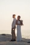 Pre Wedding Outdoor Romantic Stock Photo