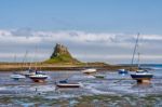 View Of Holy Isalnd Lindisfarne Stock Photo