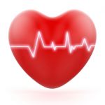 Electro On Heart Shows Love Pressure Or Loud Heartbeats Stock Photo
