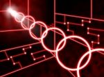Laser Circuit Background Means Futuristic Design Or Concept Stock Photo