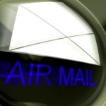 Air Mail Postage Shows International Delivery By Airplane Stock Photo