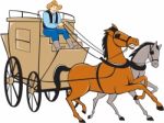 Stagecoach Driver Horse Cartoon Stock Photo