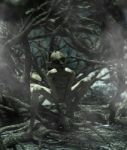 Monster Creature Woman In Creepy Forest,3d Illustration Stock Photo