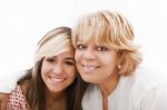 Mother And Daughter Smiling Stock Photo