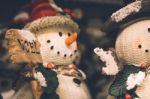 Snowmen Christmas Background Stock Photo