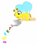 Bee Pour The Letters Sweet To The Floor Stock Photo