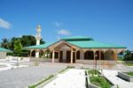 Green Mosque In A Maldivian Island Stock Photo