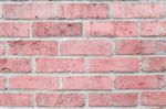 Vintage Pastel Pink Color Brick Wall Horizontal. Background For Design Stock Photo