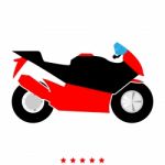 Motorcycle Icon .  Flat Style Stock Photo