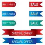 Tab Banner And Special Offer Of Ribbon Design Isolated On Background Stock Photo
