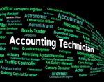 Accounting Technician Indicates Balancing The Books And Accounts Stock Photo
