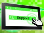 Online Support Shows World Wide Web And Help Stock Photo