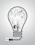 Light Bulb With Drawing Business Plan Strategy Concept Idea Stock Photo