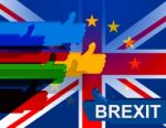 Brexit Thumbs Up Means Great Britain And Leave Stock Photo