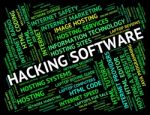 Hacking Software Shows Shareware Application And Attack Stock Photo