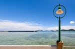Lamp At Sea Viewpoint In Panwa Cape, Phuket, Thailand Stock Photo