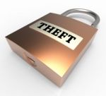 Theft Padlock Means Security Protection 3d Rendering Stock Photo