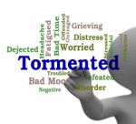 Tormented Word Represents Mortify Distress And Afflict 3d Render Stock Photo