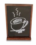 Blackboard Of Menu Coffee Isolated On White Background Stock Photo