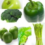 Green Healthy Food Collage Collection Stock Photo