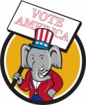 Republican Elephant Mascot Vote America Circle Cartoon Stock Photo