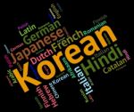Korean Language Represents Wordcloud Languages And Word Stock Photo