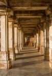 Colonnaded Cloister Of Historic Tomb At Sarkhej Roza Mosque Stock Photo