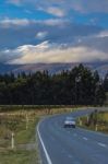 View Point Of Route No.6 Between Lake Te Anau To Queenstown New Zealand Stock Photo