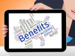 Benefits Word Indicates Compensation Rewards And Pay Stock Photo