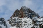 Red Mountain Near Cortina D'ampezzo Stock Photo