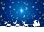 Reindeer Santa Shows Winter Snow And Congratulation Stock Photo