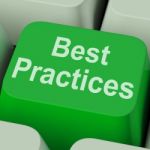 Best Practices Key Shows Improving Business Quality Stock Photo