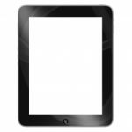 Elegant Black Tablet, Like Ipade Isolated On White Stock Photo