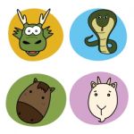 Chinese Horoscope Animal Set Stock Photo