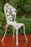 White Steel Chair Stock Photo