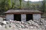 Abandoned Stone House In Nepal Stock Photo