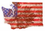 Washington State Map Flag Pattern Stock Photo