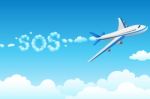 Aeroplane With Cloudy SOS Stock Photo