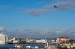 Cardiff, Wales/uk - December 26 : Kite Flying Over Cardiff Bay I Stock Photo