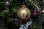 Christmas Toy Decoration On Christmas Tree Stock Photo