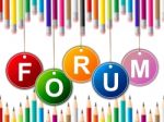 Forums Forum Represents Social Media And Chat Stock Photo