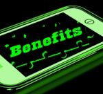 Benefits On Smartphone Showing Messages Bonus Stock Photo
