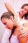 Osteopathic Technical Evaluation For Cervical Spine Stock Photo