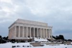 Lincoln Monument In Winter Stock Photo