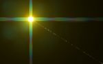 Beautiful Abstract Image Of Lens Flare With Black Background.blue Shine On Black Background Stock Photo